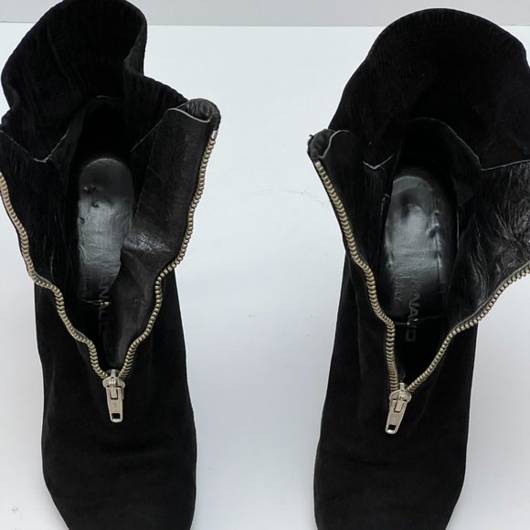 Xavier Danaud Italian Black Leather Boots Size 38 Italy Zipper Zip Up US 7 - Picture 7 of 11